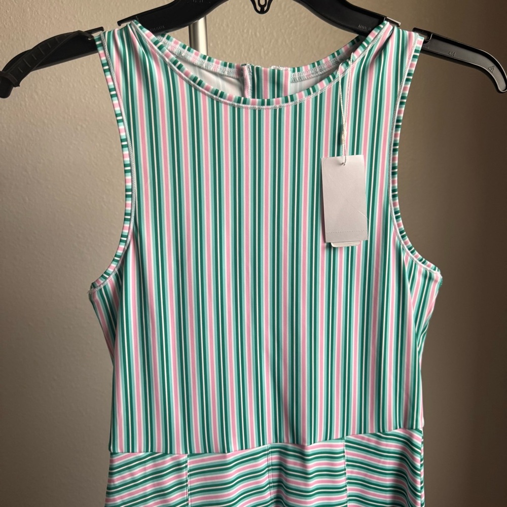 NWT Addison Bay Striped Racquet Performance Dress Sleeveless Sporty Sz XS - Picture 6 of 9